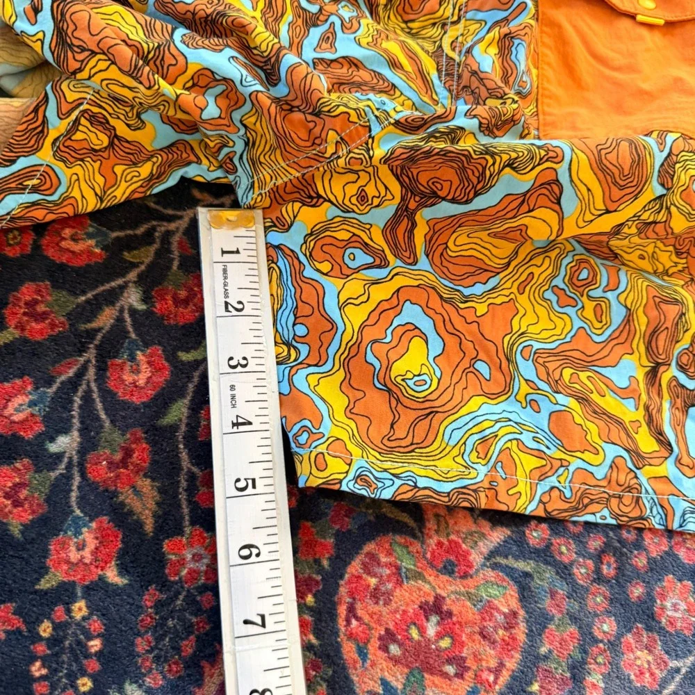 Cotopaxi Swim Trunks Mens L Orange Topo Map Print Summer Mesh Liner Shorts Beach